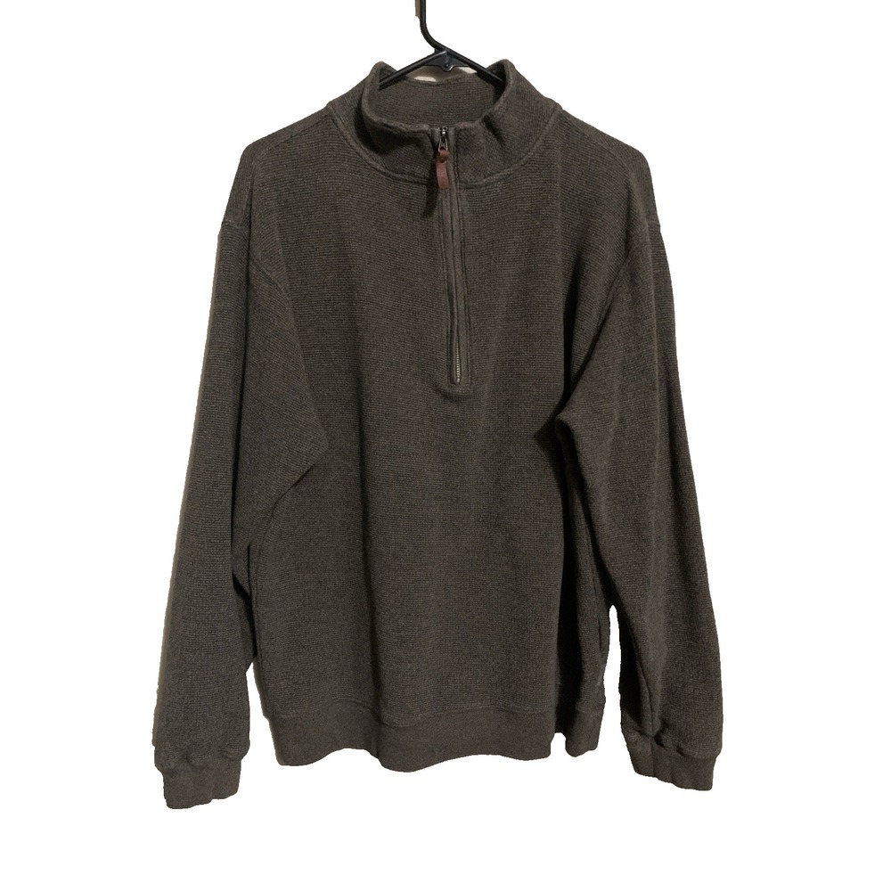 Woolrich Quarter Zip Pullover Sweater Men's XL Brown *materials tag is missing - Picture 3 of 16